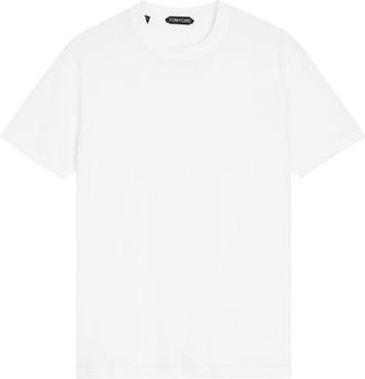 Tom Ford Logo-embroidered Jersey T-shirt - White - 52 (IT52 / XL)