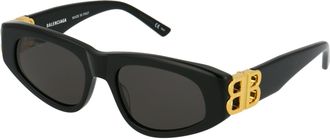 Balenciaga Womens Sunglasses Black-Gold-Grey Metal Black/gold/grey