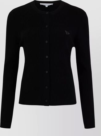 Maison Kitsun&eacute; ribbed crewneck cardigan