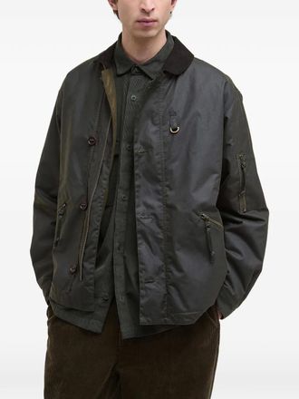 Barbour Katoenen jack met rits - Groen