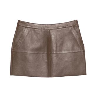 P.A.R.O.S.H. Leather Skirts, female, Brown, Size: S Maciock26 Mini Skirt