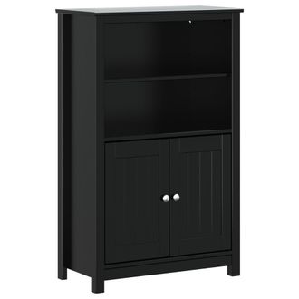 vidaXL Mueble De Ba&ntilde;o Berg Madera Maciza De Pino Negro 69,5x34x110 Cm Vidaxl