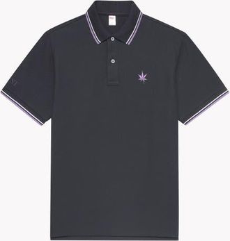 Boast 1983 Tipped Pique Polo in Black White Purple Haze at Nordstrom, Size Medium