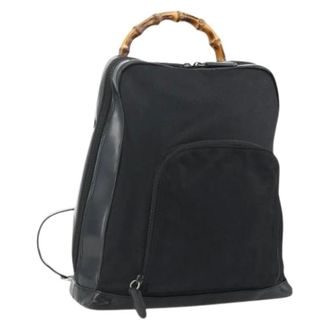 Gucci Pre-owned Backpacks, female, Black, Size: ONE SIZE Pre-owned Vintage Nylon Shoulder Bag
