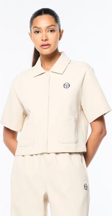 Sergio Tacchini Mia Cropped Shirt in Fog at Nordstrom, Size X-Large