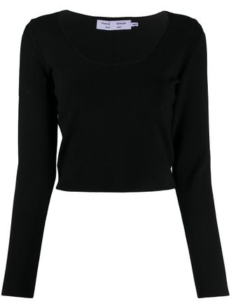 Proenza Schouler scoop-neck long-sleeved jumper - Black