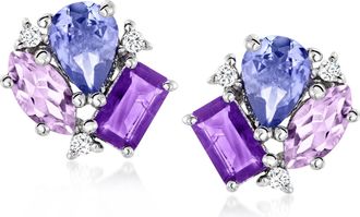 Ross-Simons Multi-Gemstone Earrings in Sterling Silver