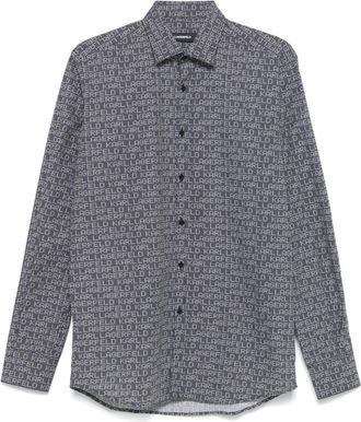 Karl Lagerfeld logo-print shirt - men - Cotton - 42 - Black