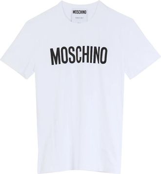 Moschino Klassiek Logo Katoenen T-shirt Wit - Heren - T-shirts - Wit - S - Katoen - Tops