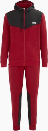 Lonsdale Mens Mens Tracksuit - Dark Red Grey - Size: 4XL