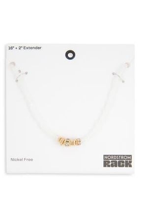 Nordstrom Rack Beaded Rondelle Necklace in Clear- White- Gold at Nordstrom Rack