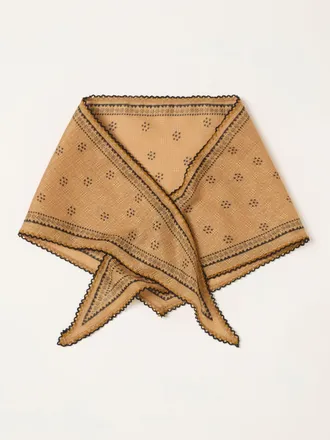 Fat Face FatFace Mustard Yellow Scattered Spot Triangle Scarf