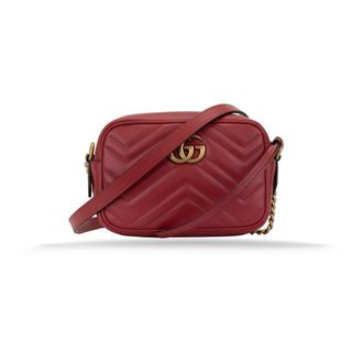 Gucci Cross Body Bags, female, Red, ONE SIZE, Leather Crossbody Bag with Logo Hardware