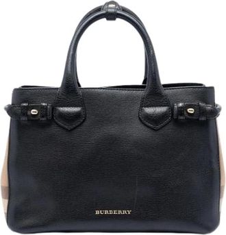 Burberry Pre-owned Banner Satchel - Dames - Vintage Handtas - Zwart - ONE Size - Leer - Vintage