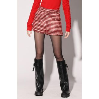 Walter Baker Dora Houndstooth Shorts in Wine Houndstooth at Nordstrom Rack, Size 12