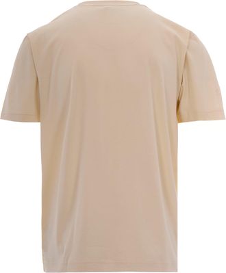 Lacoste Mens T-Shirt Ricamo Beige Cotton T-Shirts And Polos
