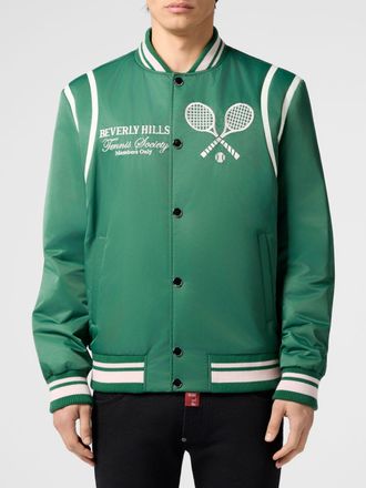 Philipp Plein Giacca varsity Tennis Club in raso con logo