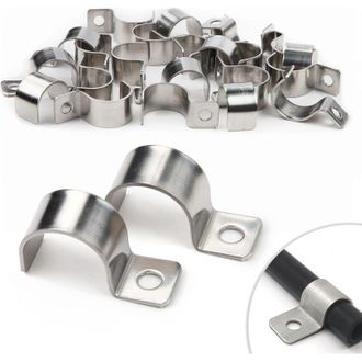 OEM 25 Piezas De Abrazaderas R&iacute;gidas De Malla Met&aacute;lica De 20 Mm En Forma De U De Acero Inoxidable Para Montaje En Pared, Para Cables Y Tuber&iacute;as De Agua De