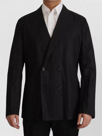 Dolce & Gabbana cotton polka-dot double-breasted blazer