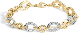 House of Brilliance Gold Vermeil 1/10 Cttw Diamond Oval Link Bracelet in Silver at Nordstrom