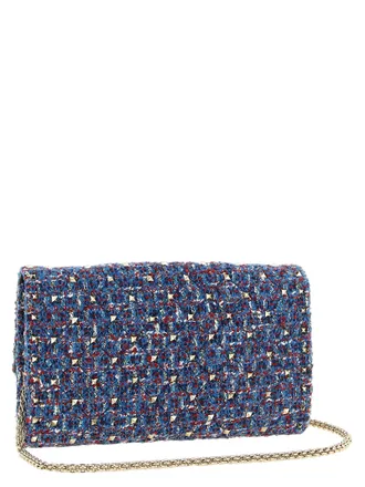 Valentino Garavani Womens Blue Polyester Crossbody Bag