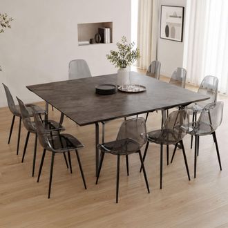 Dmora Silla Amstrong, 10 Sillas, Soporte 120 Kg, Estructura Color Ahumado, Gris Ahumado