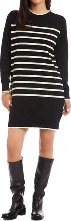 Karen Kane Stripe Sweater Dress In Black And Cream