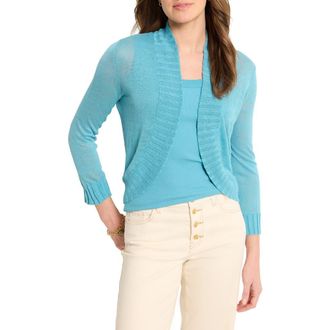 Nic+Zoe Linen Blend Bolero Cardigan in Blue Riveria at Nordstrom Rack, Size X-Small