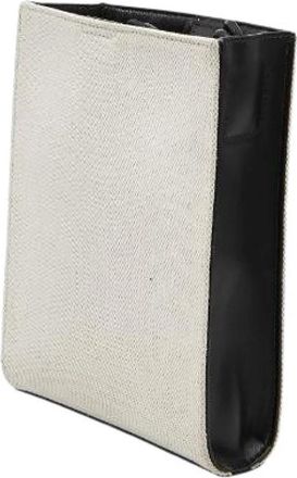 Jil Sander Pre-owned Tangle Small Leather Canvas Shoulder Bag - Dames - Vintage Schoudertas - Beige - ONE Size - Leer - Vintage