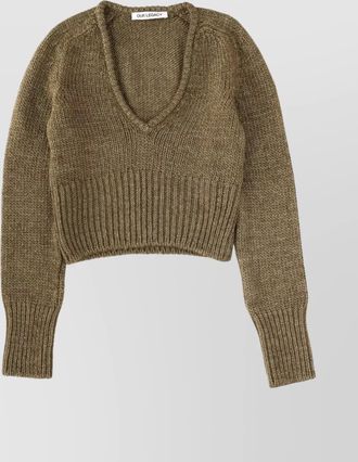 Our Legacy cropped v-neck long sleeve knit sweater