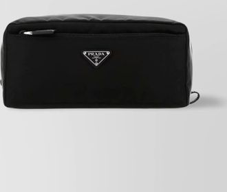 Prada rectangular shape beauty case with leather insert