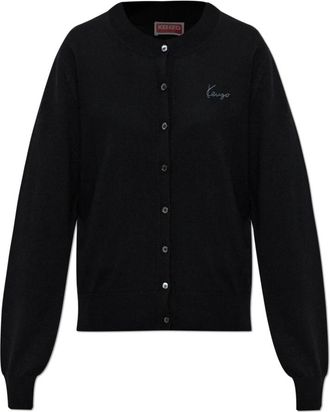 Kenzo Signature Cardigan - Dames - Vesten - Zwart - XS - Wol - Truien & Vesten