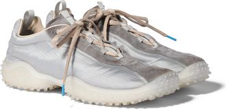 Miu Miu Bubble Technical Fabric And Suede Sneakers, Woman, Cloudy Gray, Size 40,5