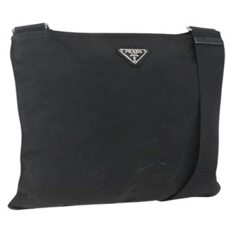 Prada Pre-owned Vintage Nylon Schoudertas - Dames - Pre-owned - Zwart - Maat: ONE Size Nylon
