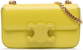 Celine Tweedehands Kalfsleer Cuir Triomphe Schoudertas met Ketting