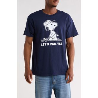 Riot Society Peanuts Par-Tee Cotton Graphic T-Shirt in Navy at Nordstrom Rack, Size Xx-Large