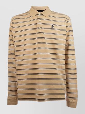 Prada polo shirt ribbed cuffs striped pattern