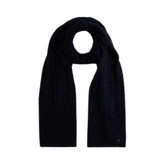 Tommy Hilfiger Winter Scarves, female, Blue, Size: ONE SIZE Flag Fluffy Scarf With Wool