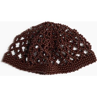 H&M Beaded Hat in Dark Brown at Nordstrom
