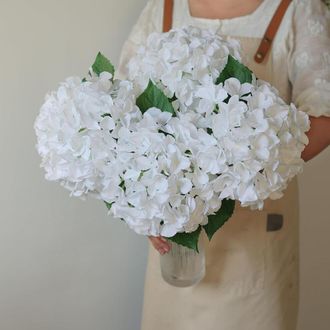 OEM Paquete De 5 Hortensias Artificiales Realistas De 45 Cm (18 Pulgadas), Con Un Aspecto Muy Natural Y Dise&ntilde;o De Flor Seca, Ideales Para Bodas, Navidad, 