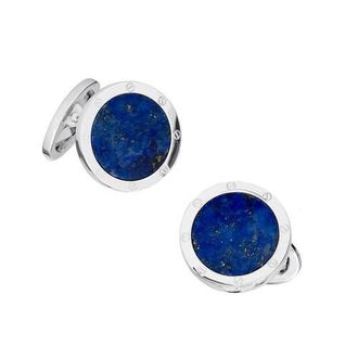 Jan Leslie Rivet Etch Sterling Cufflinks in Blue at Nordstrom