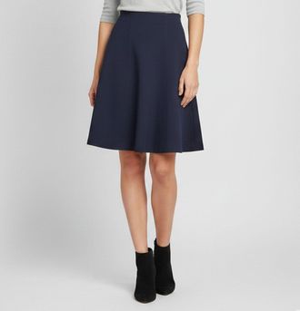 Ralph Lauren Lauren Ralph Lauren Navy Blue Jersey Knit Flared Mini Skirt
