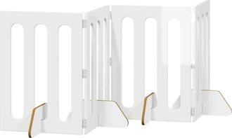 vidaXL Valla Plegable Para Mascotas 4 Uds. Blanco Brillante Vidaxl