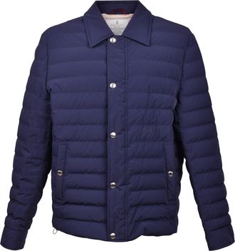Brunello Cucinelli Blue Polyamide Full-Length Mens Jacket