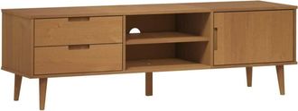 vidaXL TV Cabinet MOLDE Brown 158x40x49 cm Solid Wood Pine vidaXL