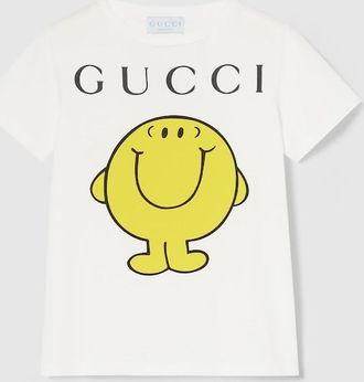 Gucci Kids - Cotton T-shirt With Print, Size 10 years, White, Ready-to-wear