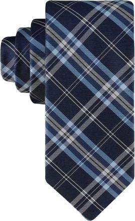 Tommy Hilfiger Mens Marley Plaid Tie In Navy Blue
