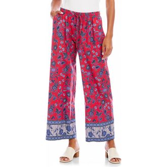 Karen Kane Crop Cotton Drawstring Pants in Red at Nordstrom, Size X-Small