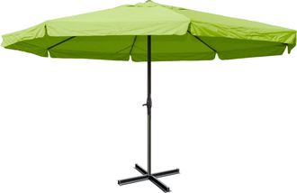 Hhg Hhg - Nunca Usado] Parasol Meran Pro, Sombrilla De Hosteler&iacute;a Con Cenefa &Oslash; 5m Poli&eacute;ster/aluminio 28kg, Verde Sin Soporte