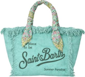 MC2 Saint Barth Tote Bags, female, Blue, Size: ONE SIZE Vanity Foulard Shoulder Bag